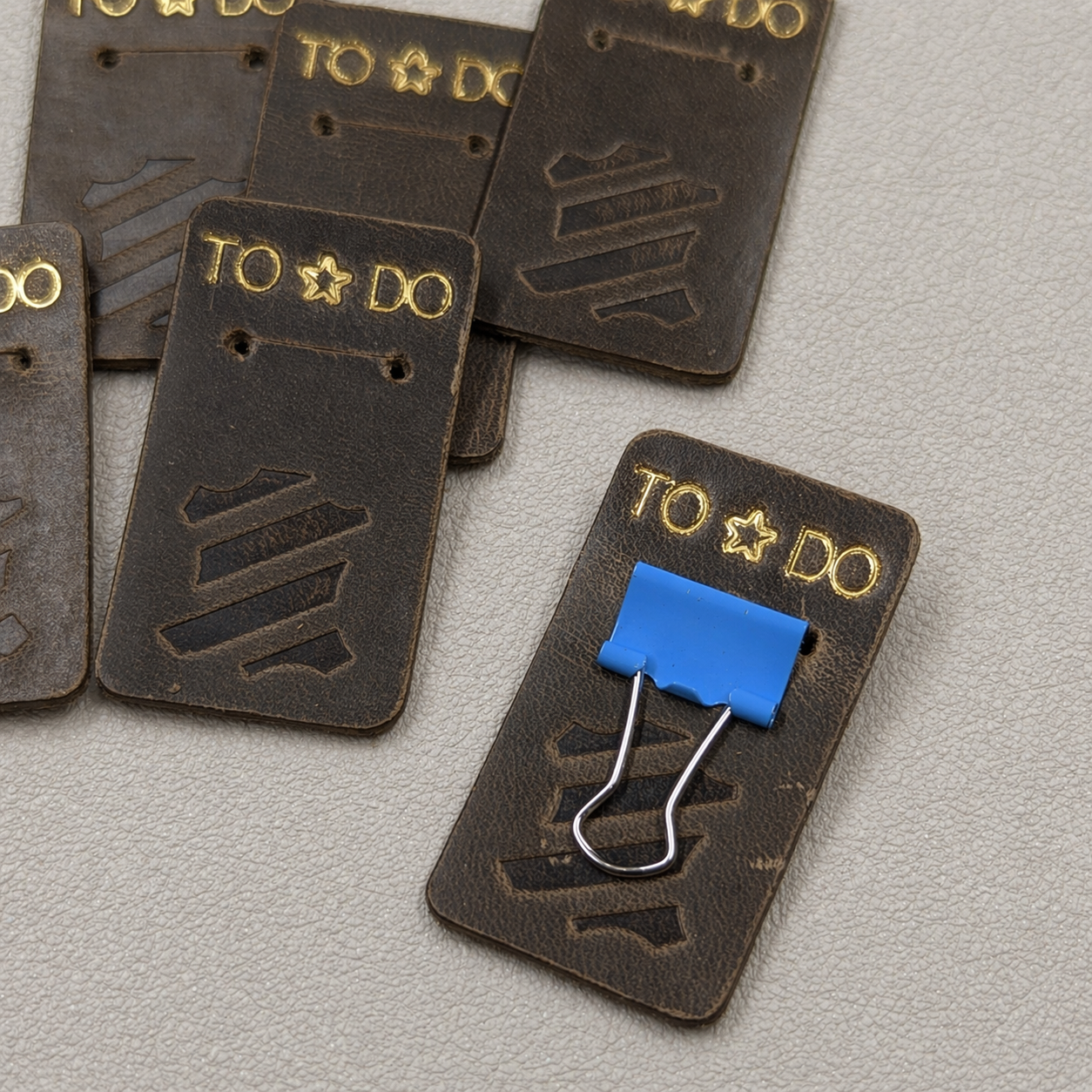 LEATHER TABS | Assorted Experimental Tabs 'TODAY', 'TO DO', 'IDEAS', 'ART'