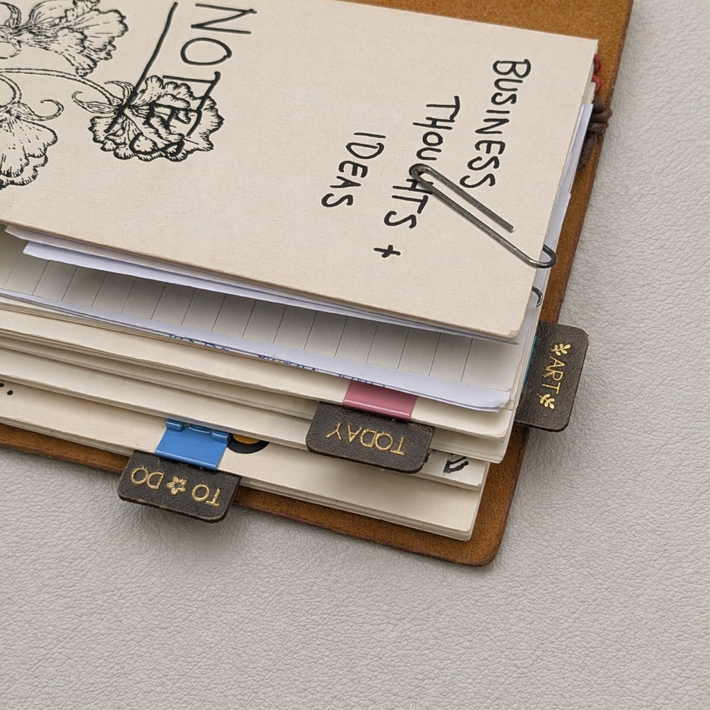 LEATHER TABS | 'IDEAS' & 'ART'