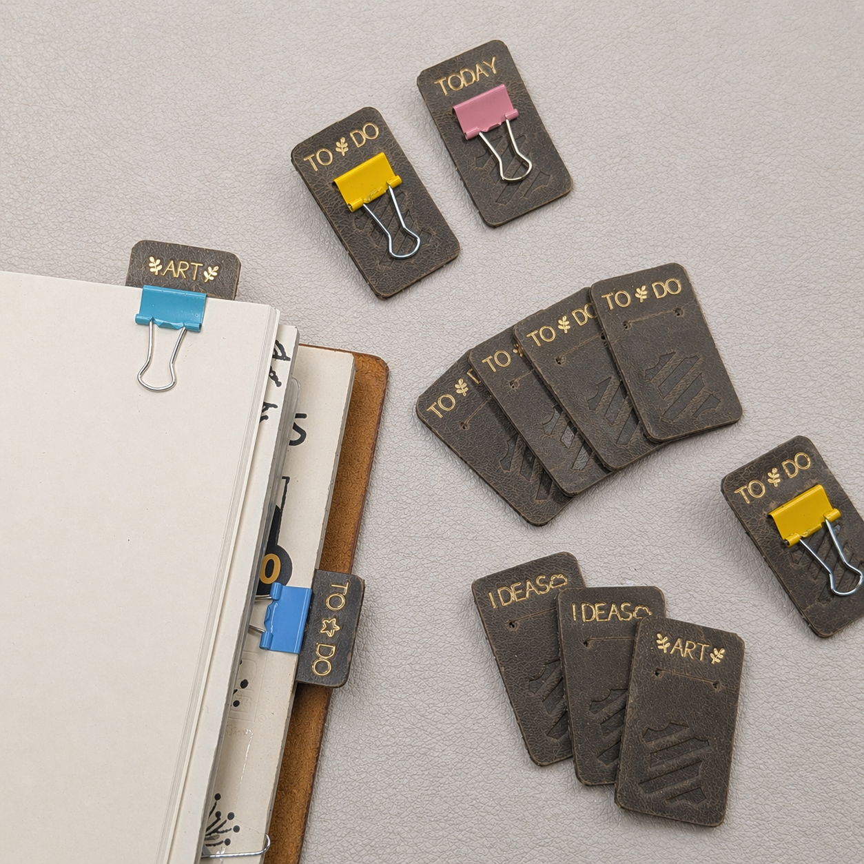 LEATHER TABS | 'TODAY' & 'TO DO'
