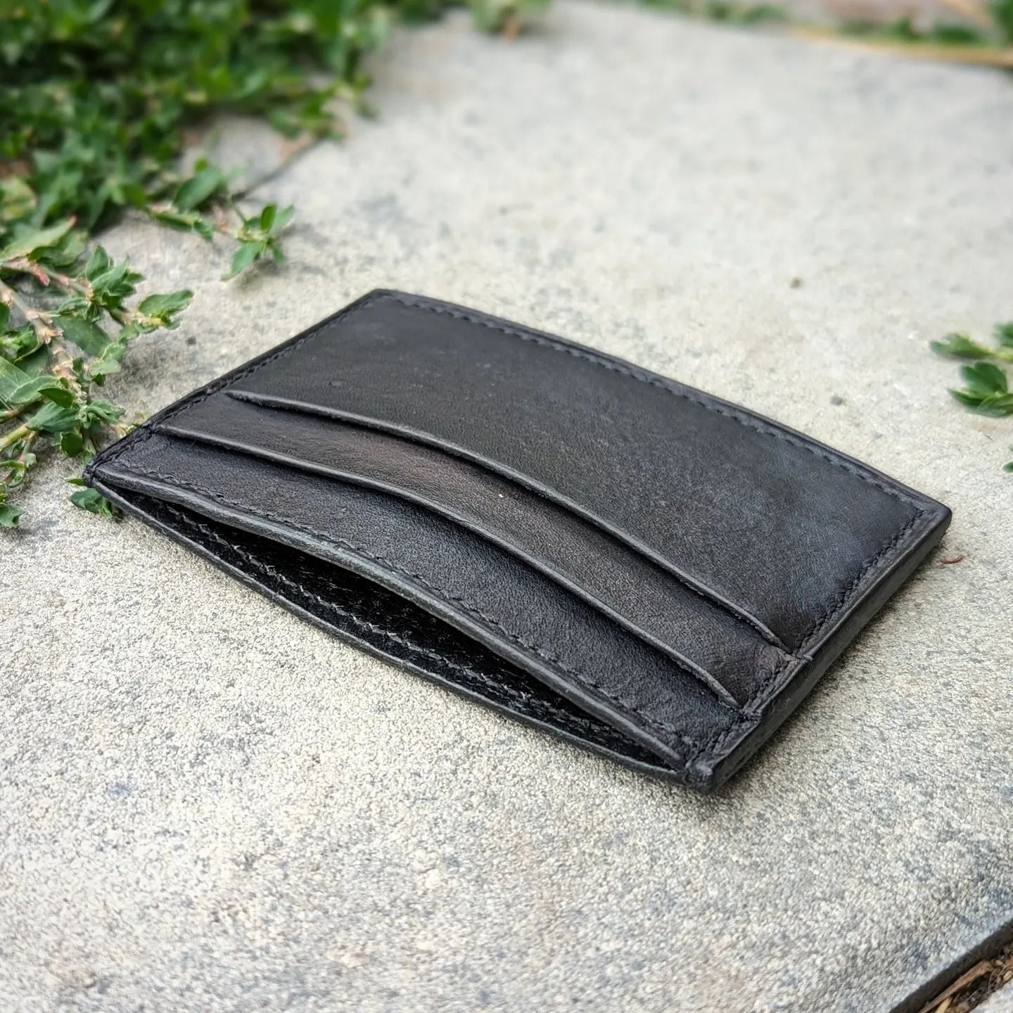 Three-Pocket Minimalist Wallet | Black + Turquoise Skulls