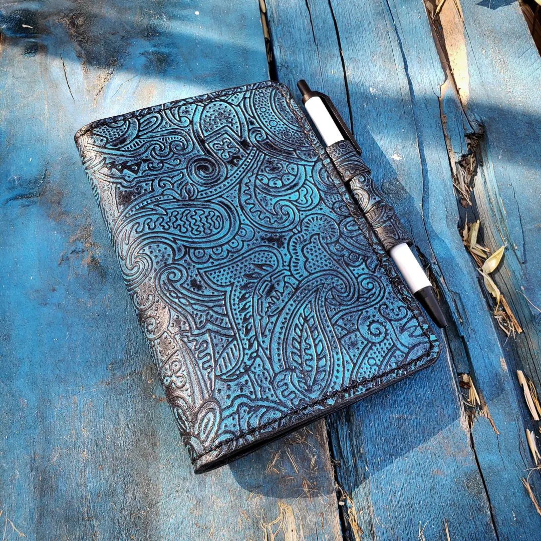 Notebook & Passport Wallet | Embossed Antique Turquoise