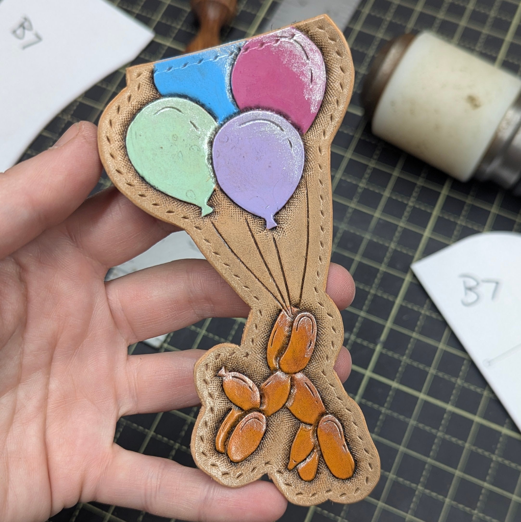 LEATHER PATCH | 'Up & Away' Balloon Dog