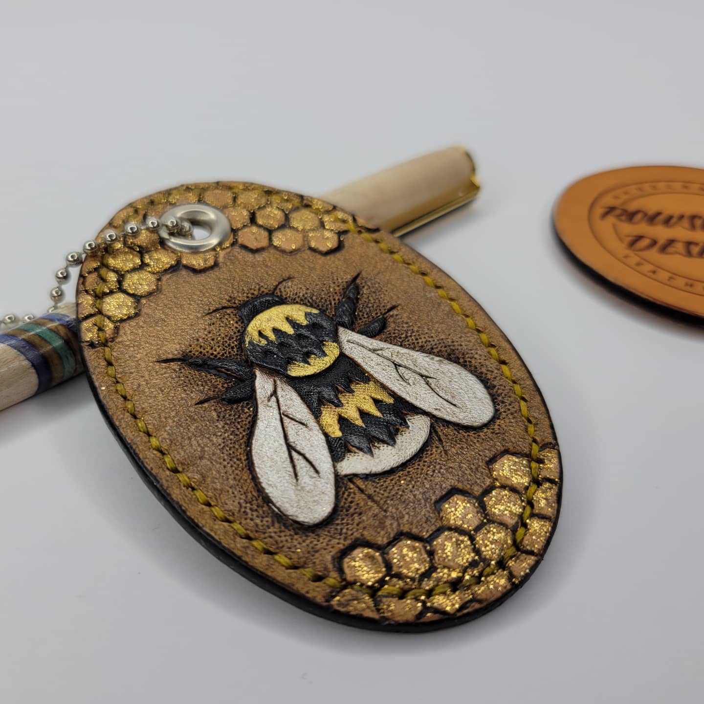 Purse Charm | Tooled Bumblebee