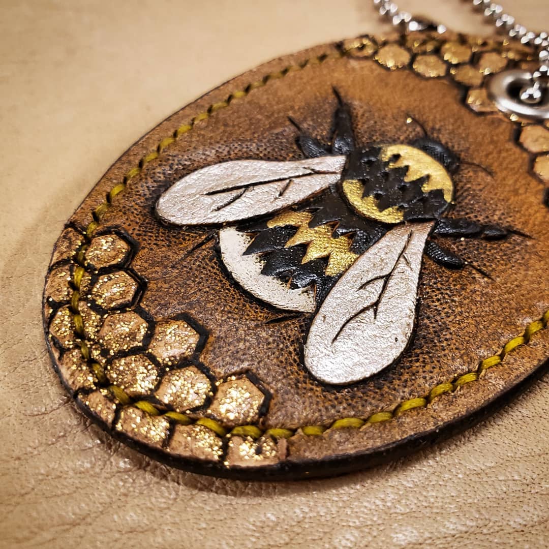 Purse Charm | Tooled Bumblebee