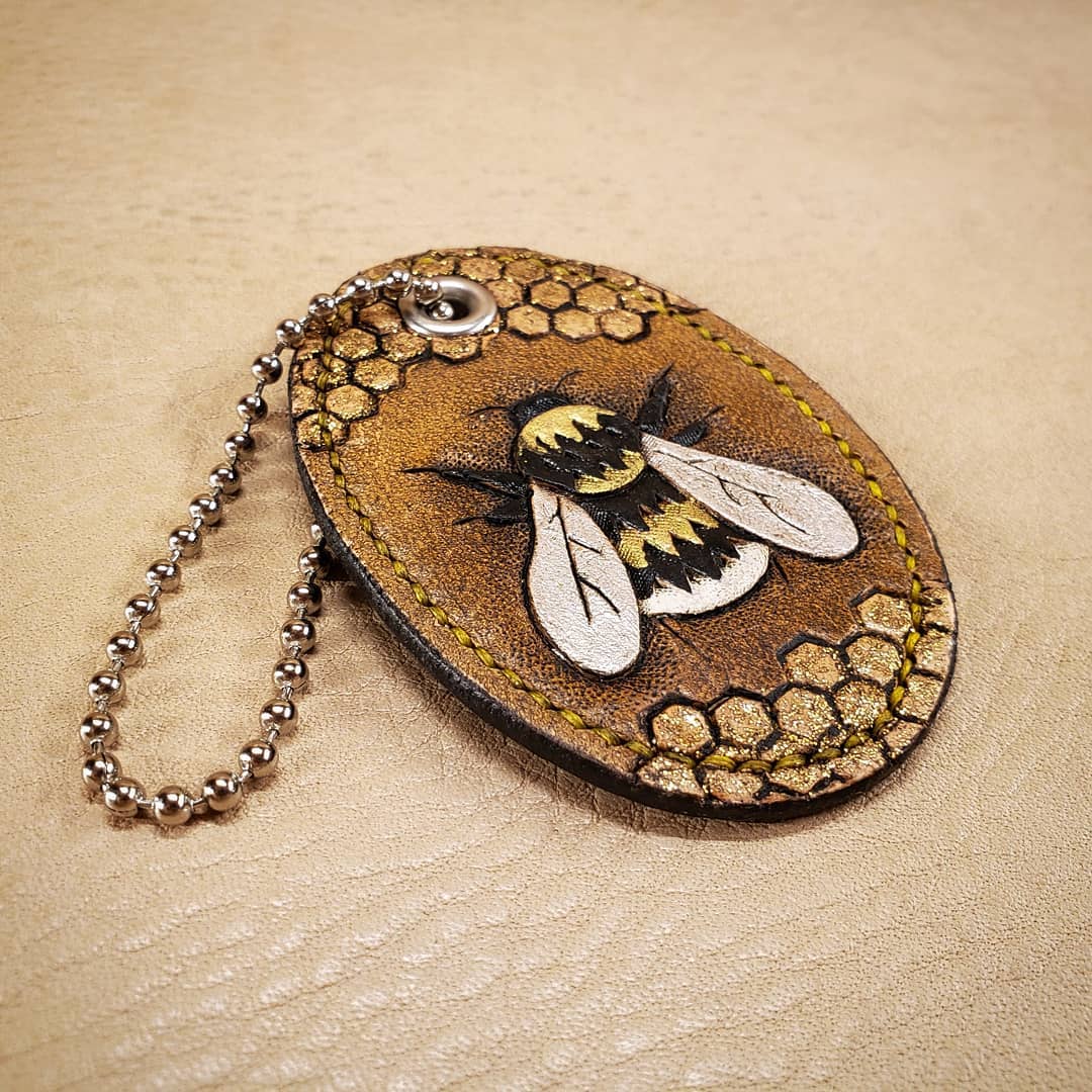 Purse Charm | Tooled Bumblebee