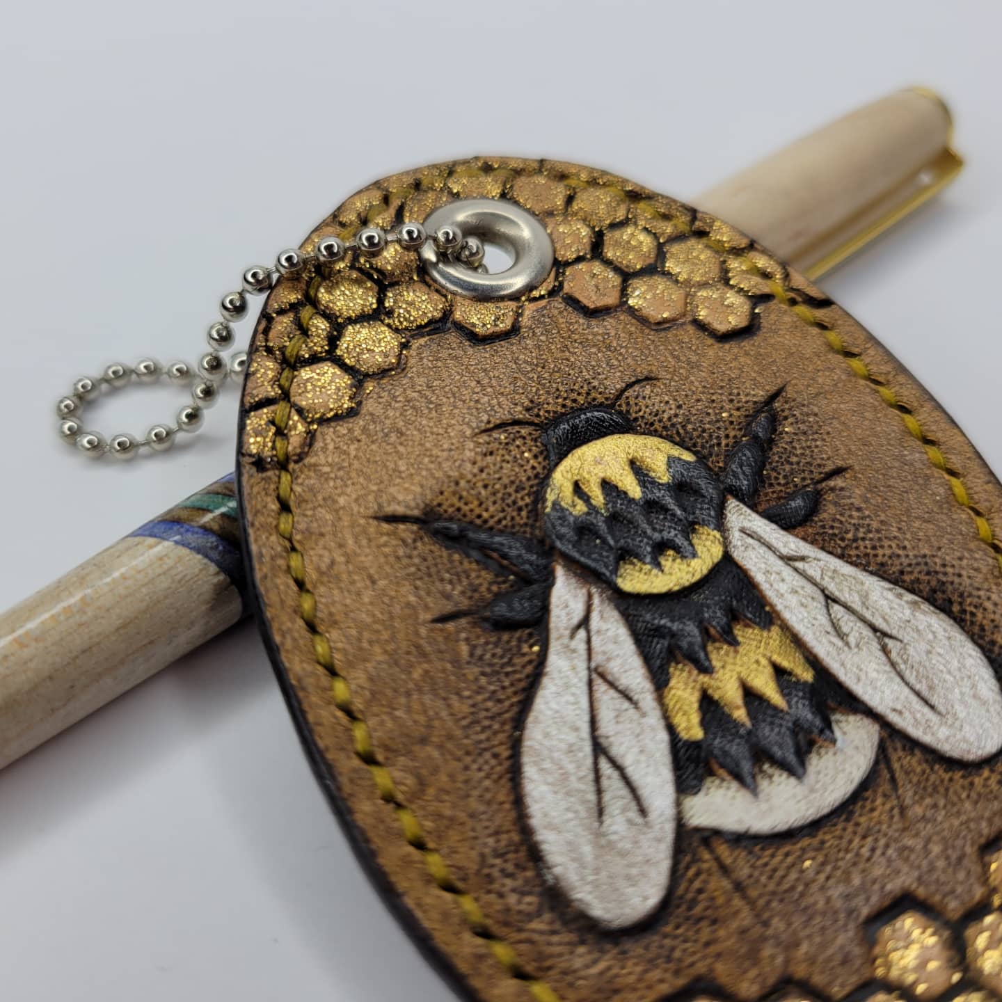 Purse Charm | Tooled Bumblebee