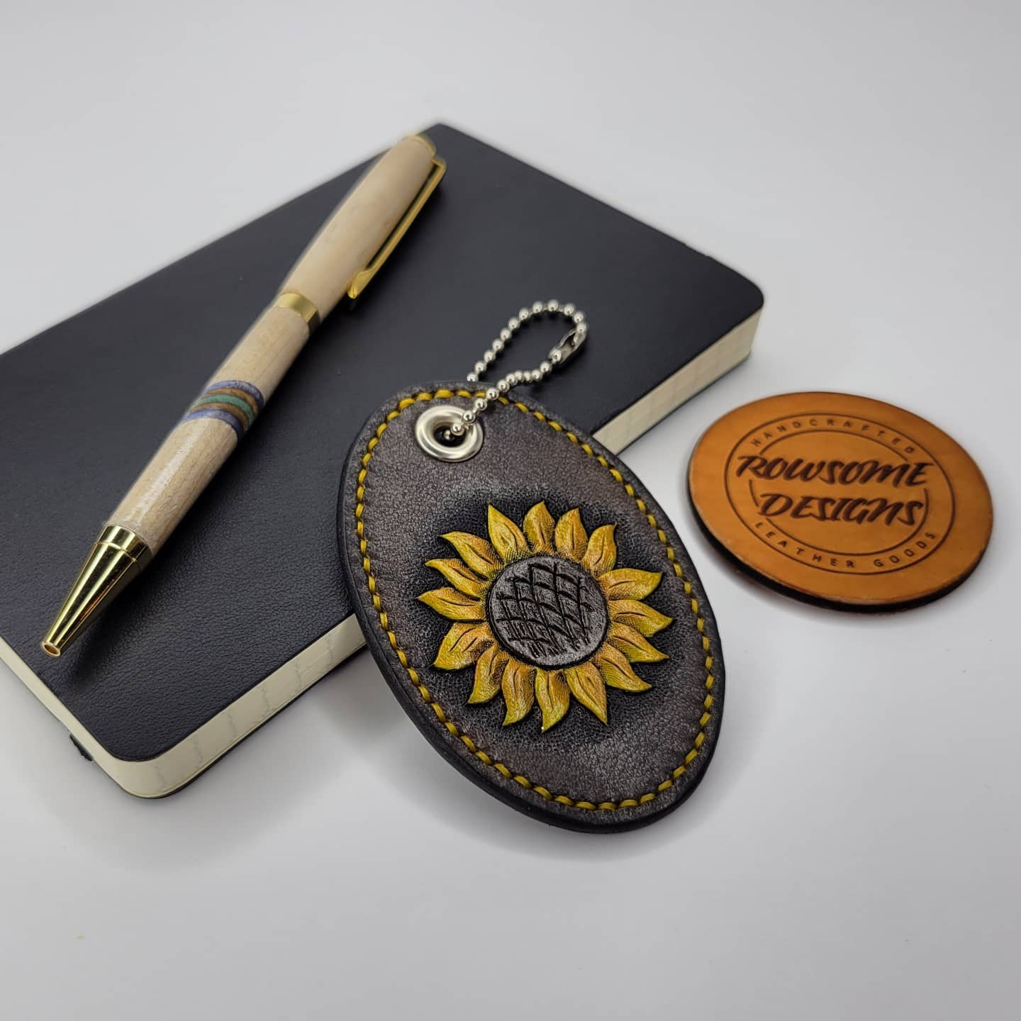 Purse Charm | Tooled Sunflower