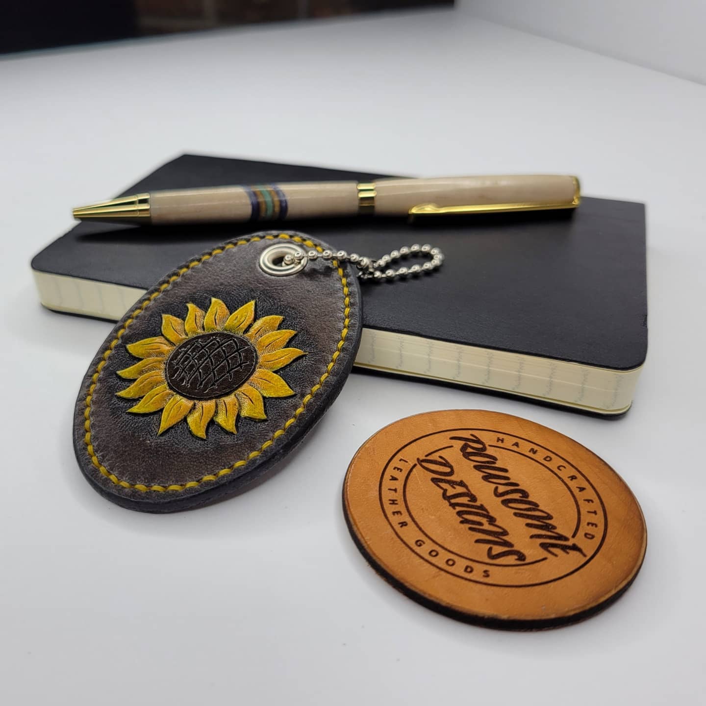 Purse Charm | Tooled Sunflower