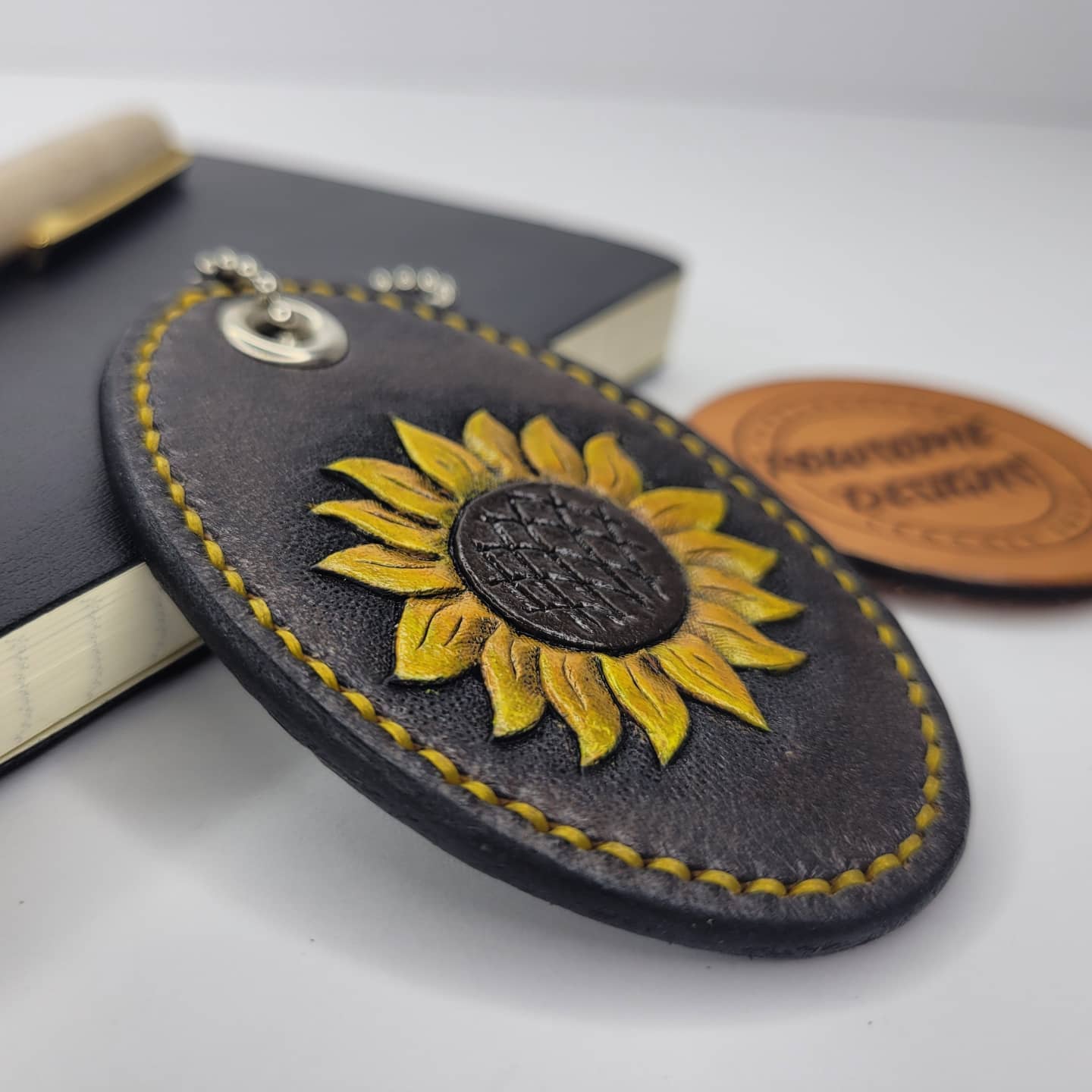 Purse Charm | Tooled Sunflower