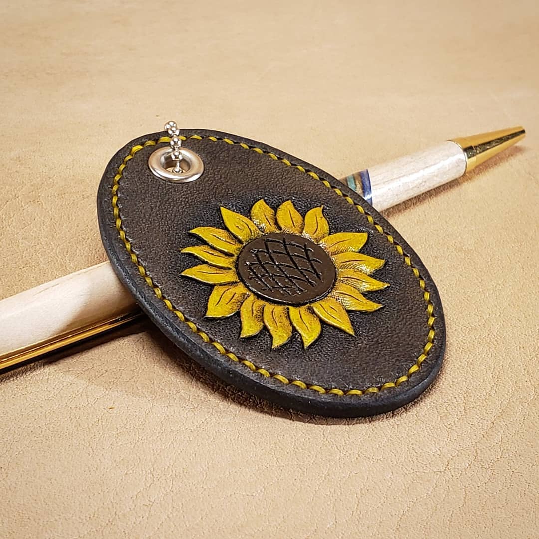 Purse Charm | Tooled Sunflower