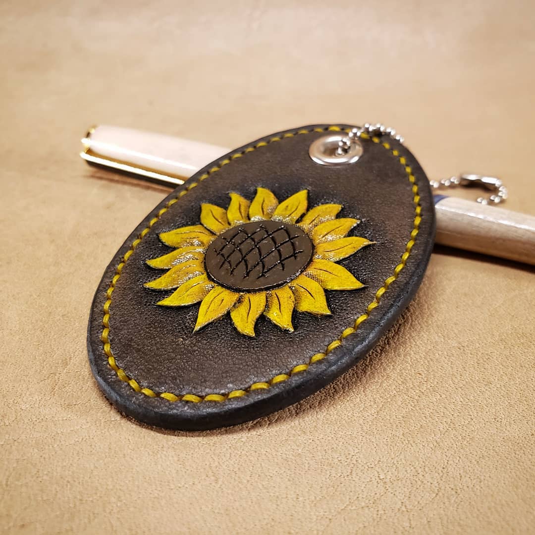 Purse Charm | Tooled Sunflower