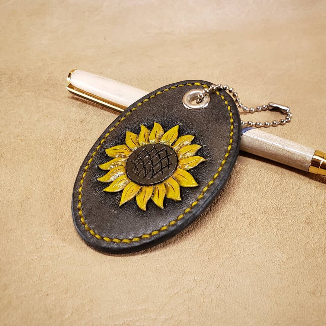 Purse Charm | Tooled Sunflower