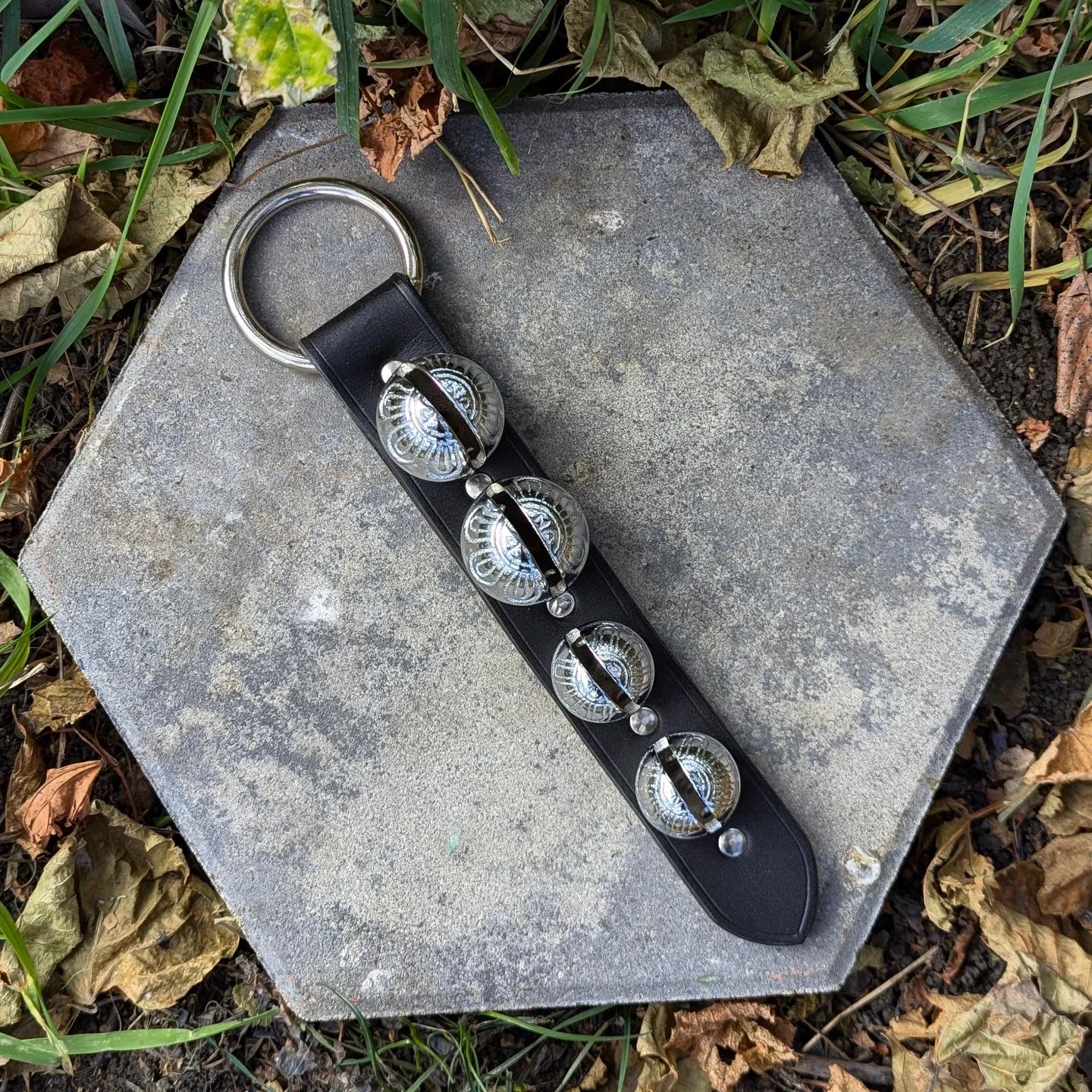 Sleigh Bell Hanger | Chrome Sleigh Bells + Black Latigo #2