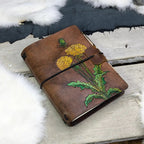 A6 Traveller's Refillable Notebook | Pyrography Dandelions #1 for R. K.