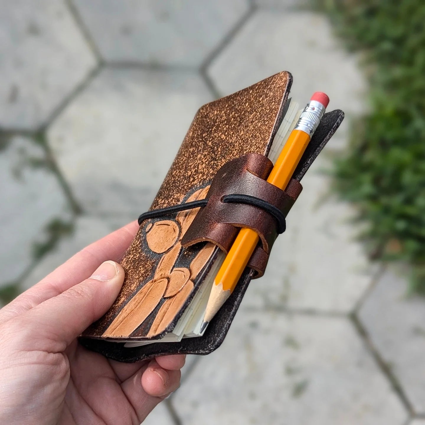 A7 Traveller's Refillable Notebook | Tooled Balloon Dog #1