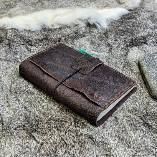 B6 SLIM Traveller's Refillable Notebook | Bull Grain 'Live Edge' #1