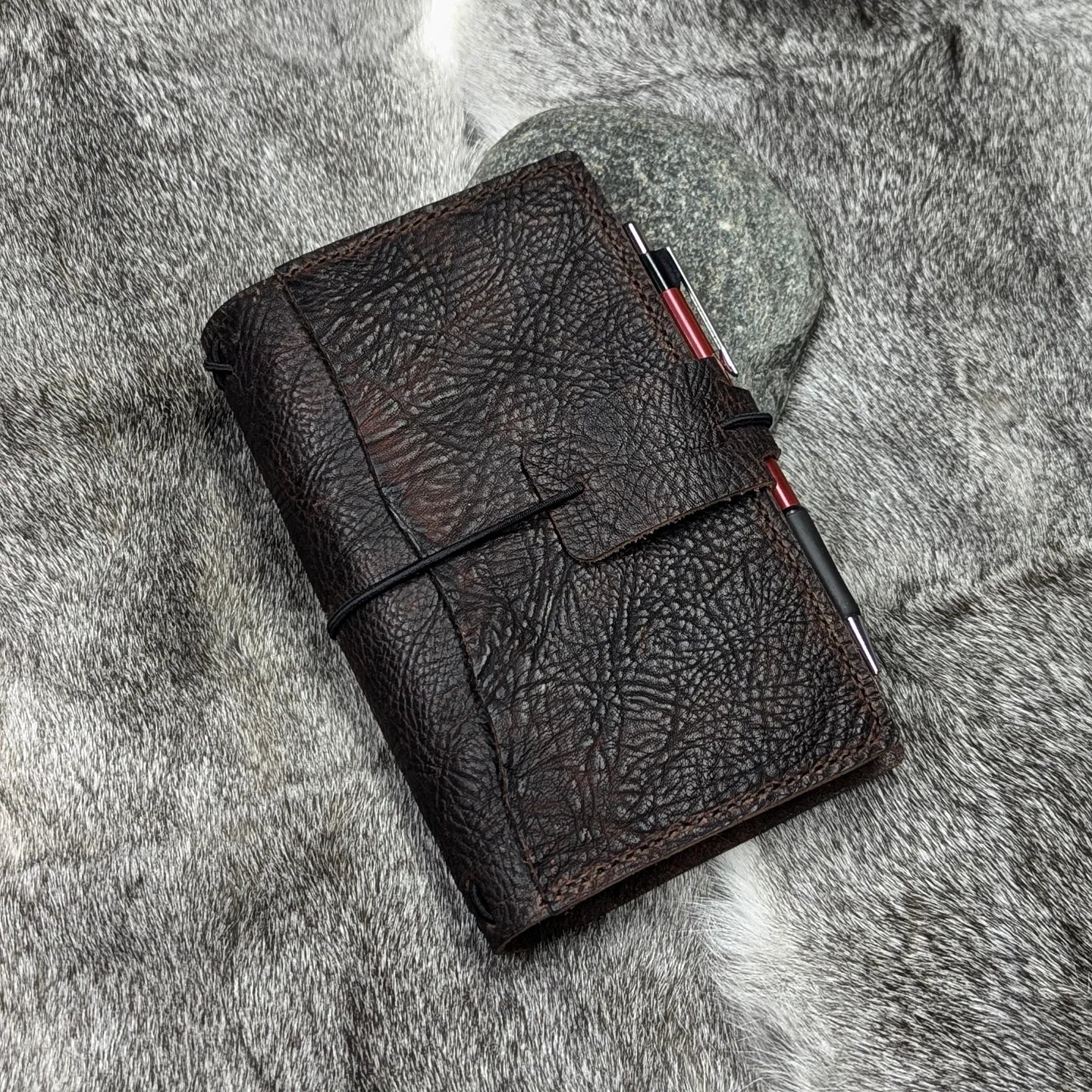 B6 SLIM Traveller's Refillable Notebook | Bull Grain 'Live Edge' #2