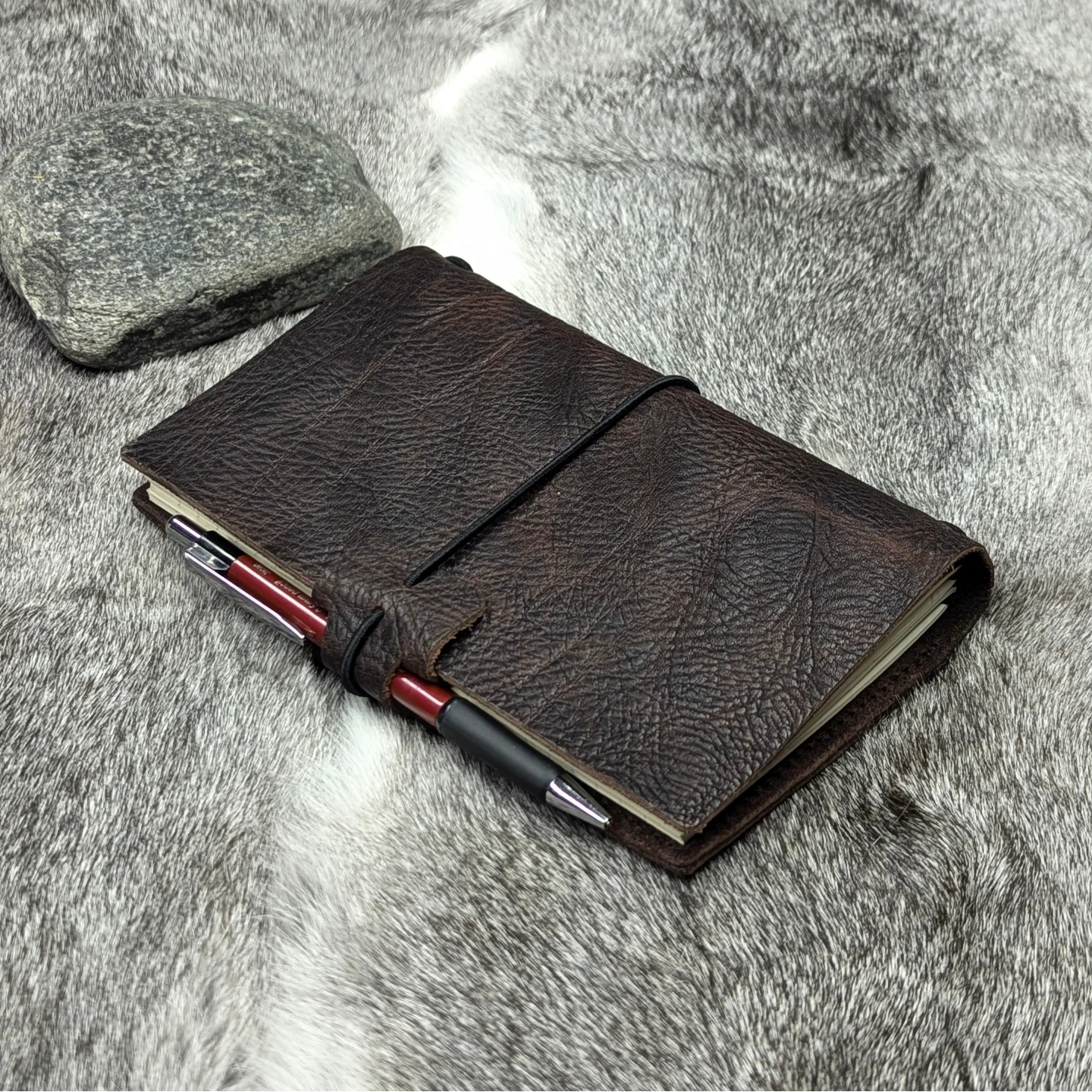 B6 SLIM Traveller's Refillable Notebook | Bull Grain 'Live Edge' #2