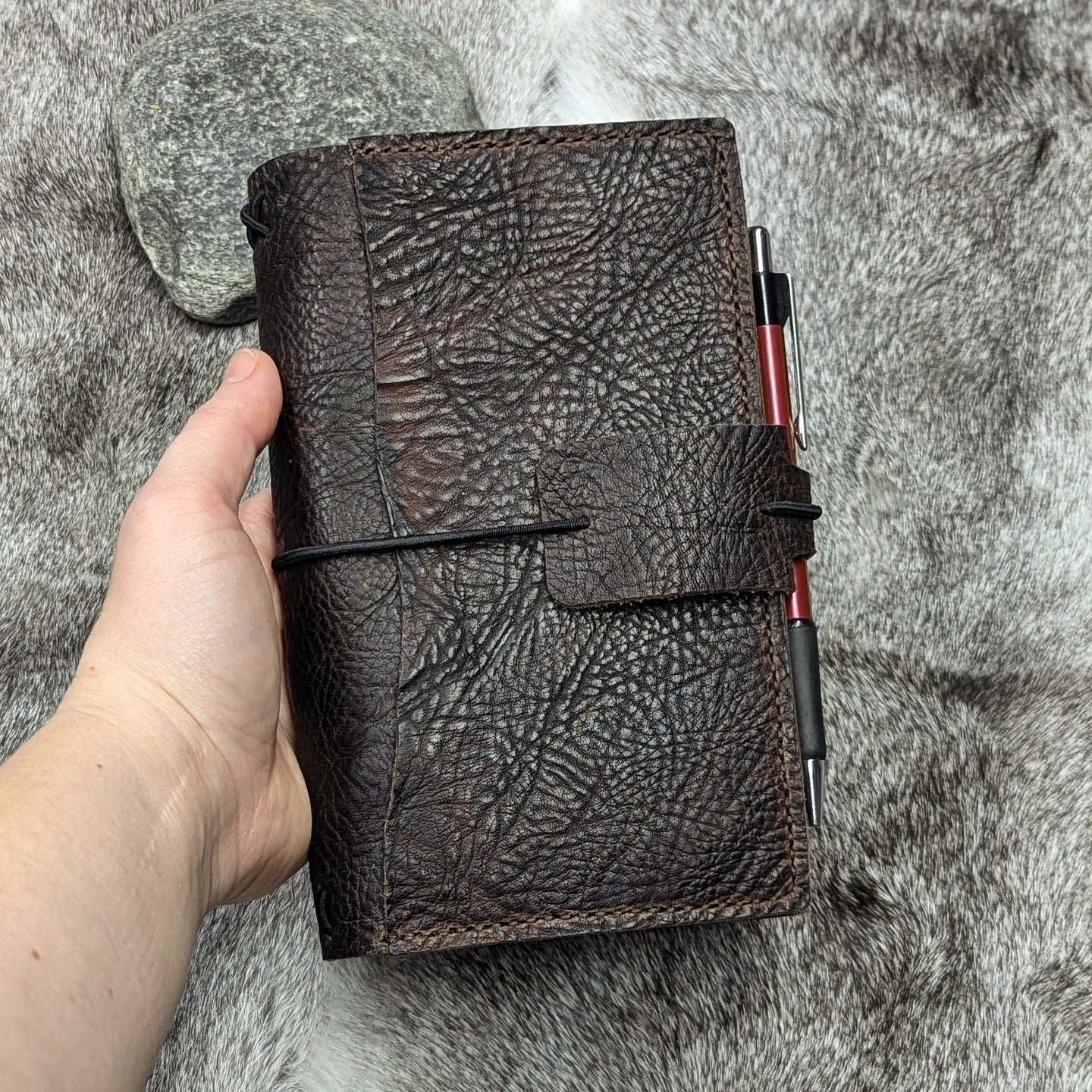 B6 SLIM Traveller's Refillable Notebook | Bull Grain 'Live Edge' #2