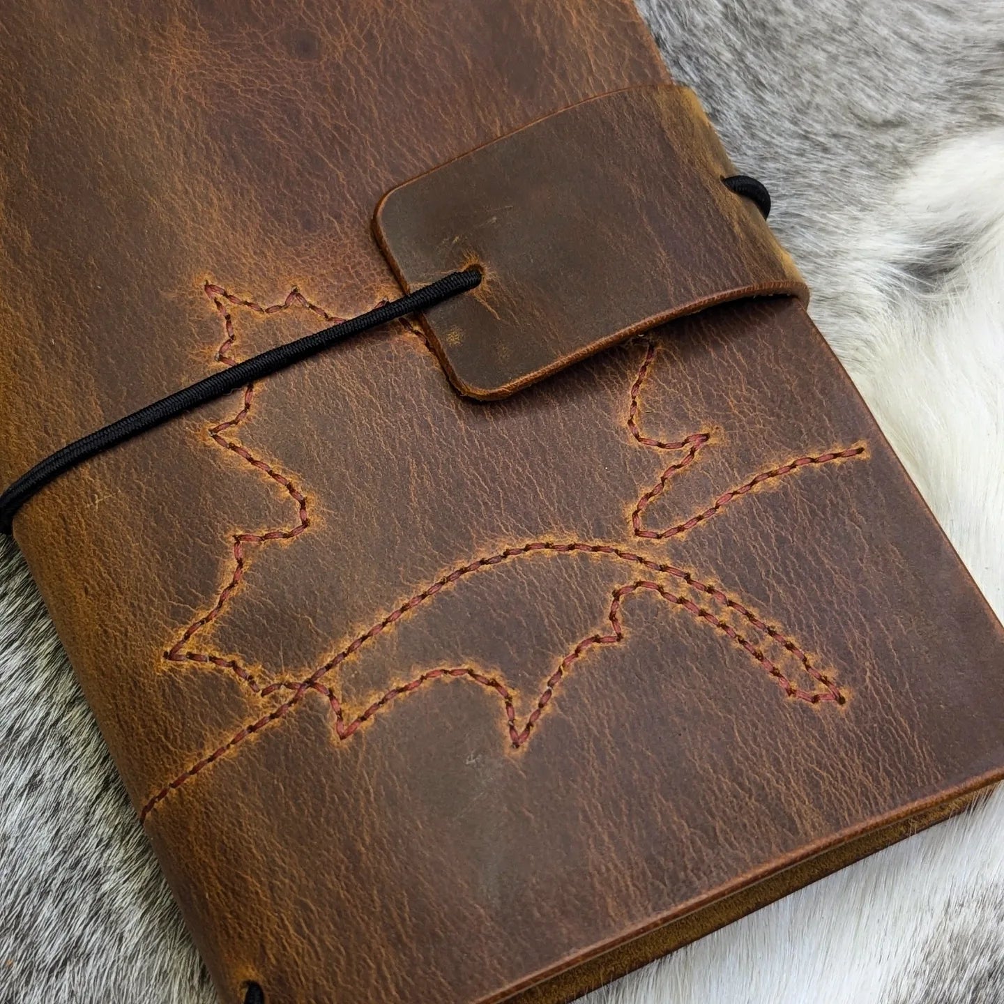 B6 SLIM Traveller's Refillable Notebook | Stitched Maple Leaf #1