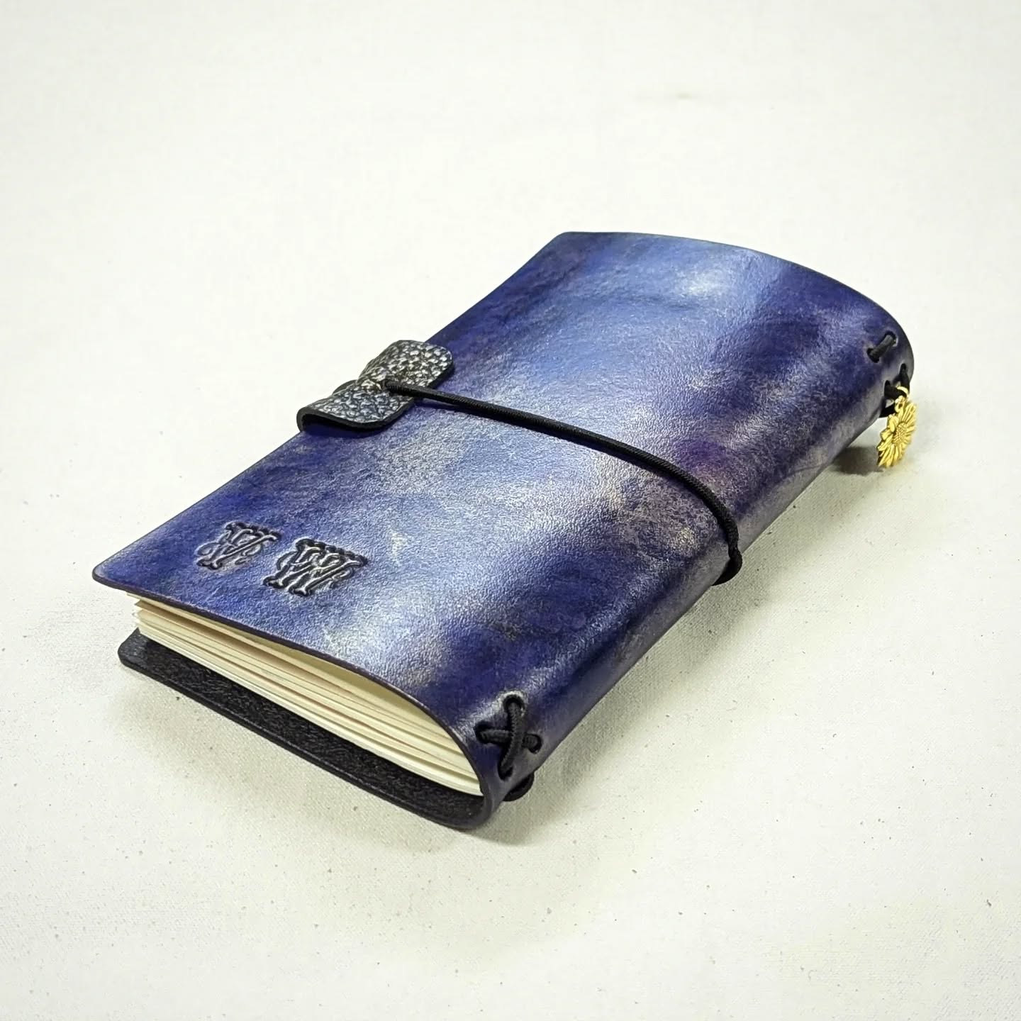 B6 SLIM Traveller's Refillable Notebook | Purple + Gold Sunflower for T.W.