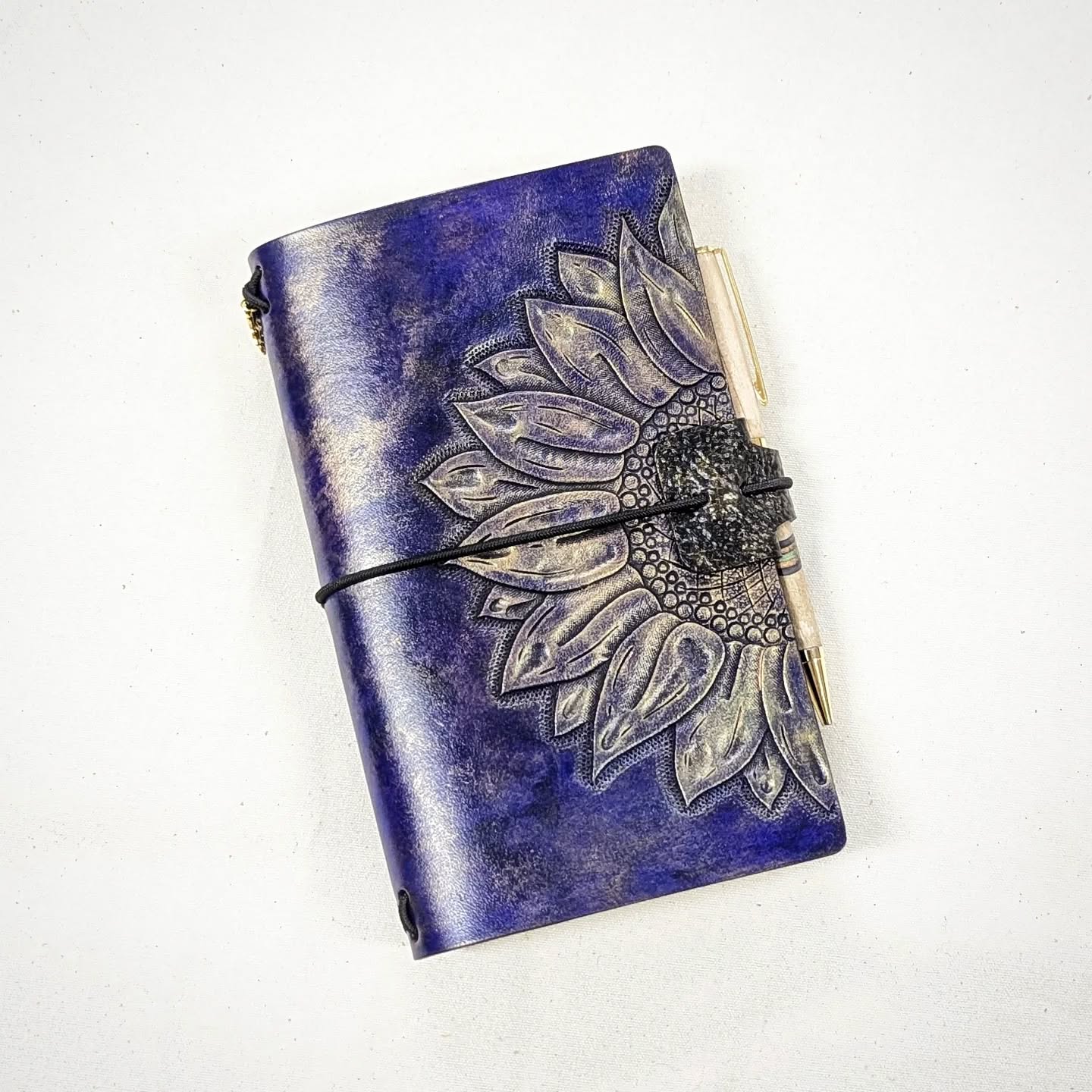 B6 Slim Traveller's Refillable Notebook | Purple + Gold Sunflower for T.W.