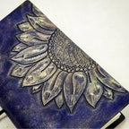 B6 SLIM Traveller's Refillable Notebook | Purple + Gold Sunflower for T.W.