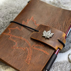 A6 Traveller's Refillable Notebook + Fob GIFT SET | Stitched Maple Leaf