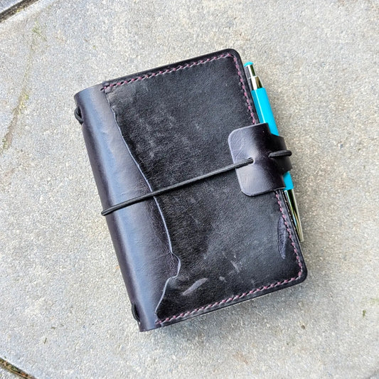 PASSPORT Traveller's Refillable Notebook | Eggplant Purple 'Live Edge' #1