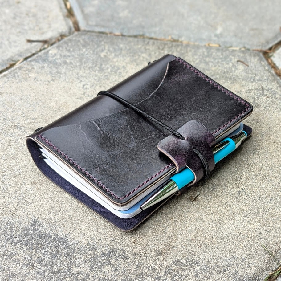 Passport Traveller's Refillable Notebook | Eggplant Purple 'Live Edge' #10