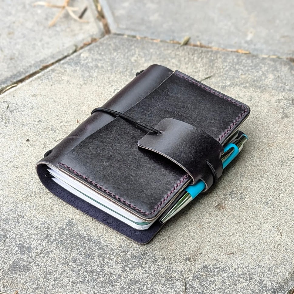 Passport Traveller's Refillable Notebook | Eggplant Purple 'Live Edge' #11