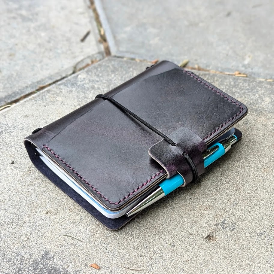 Passport Traveller's Refillable Notebook | Eggplant Purple 'Live Edge' #12