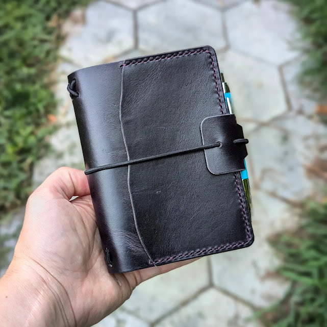 Passport Traveller's Refillable Notebook | Eggplant Purple 'Live Edge' #5