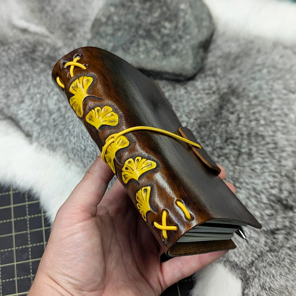 PASSPORT Traveller's Refillable Notebook | Tooled Ginkgo Leaves