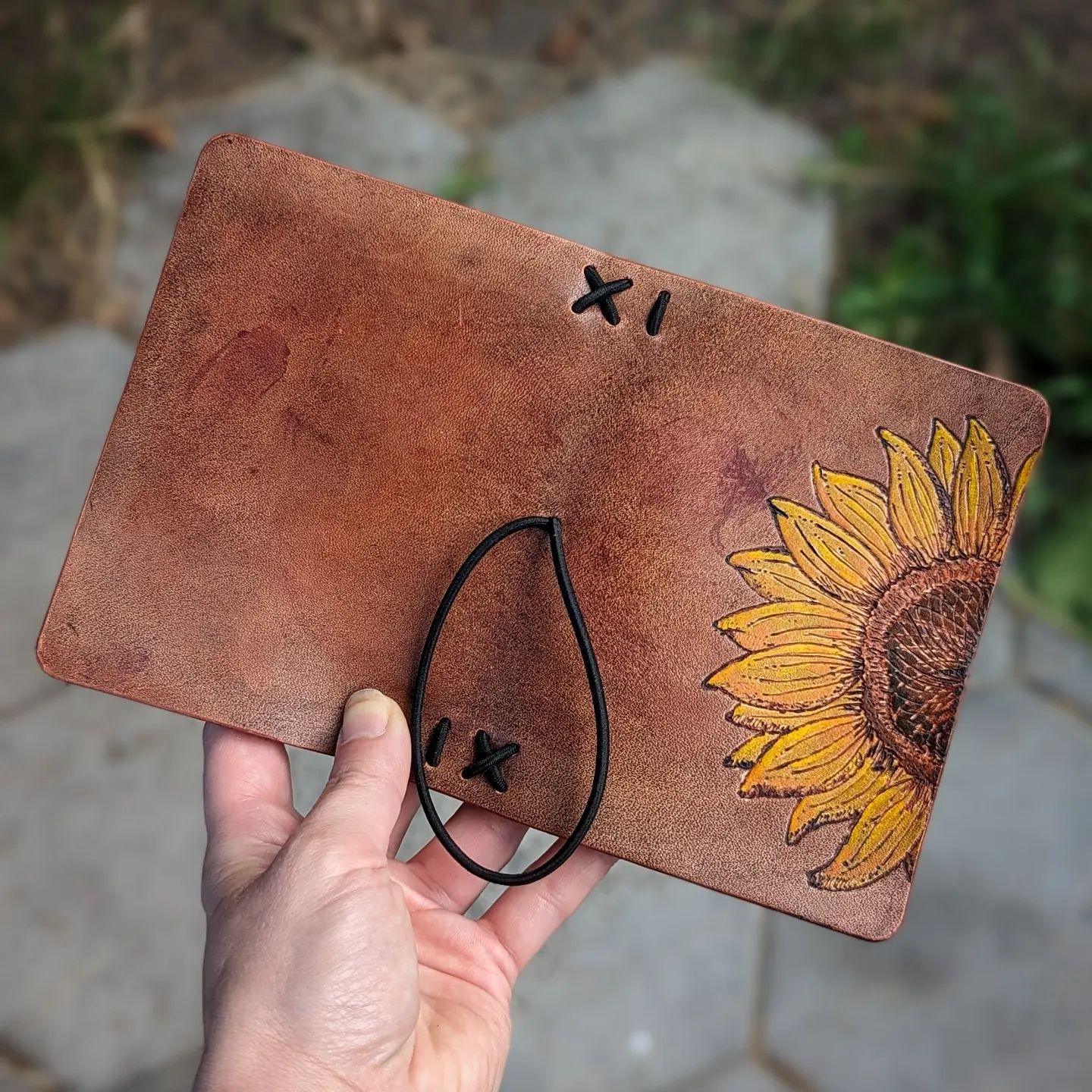 Passport Traveller's Refillable Notebook | Pyrography Sunflower #1