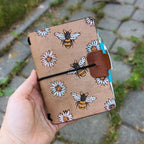 PASSPORT Traveller's Refillable Notebook | Pyrography Bees + Flowers #1
