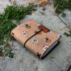 PASSPORT Traveller's Refillable Notebook | Pyrography Bees + Flowers #1