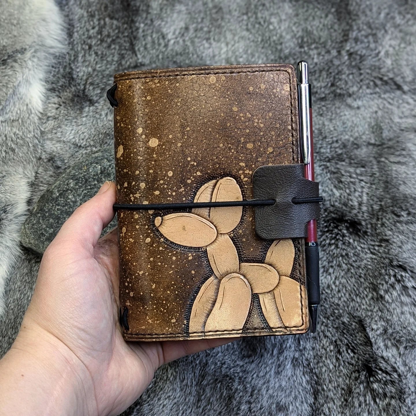 Passport Traveller's Refillable Notebook | Tooled Balloon Dog, Lined Interior