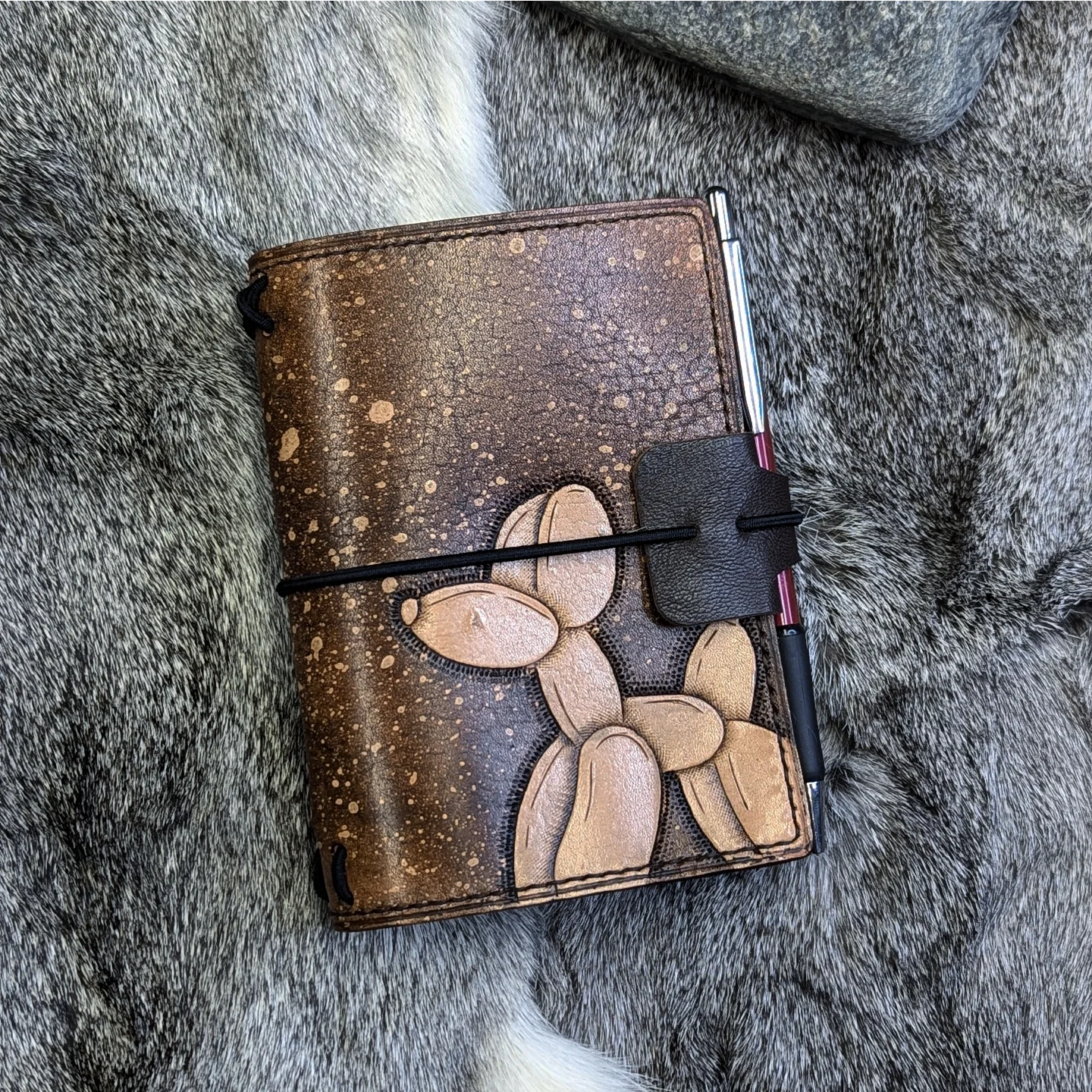 Passport Traveller's Refillable Notebook | Tooled Balloon Dog, Lined Interior