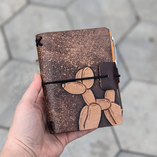 PASSPORT Traveller's Refillable Notebook | Tooled Balloon Dog