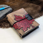 PASSPORT Traveller's Refillable Notebook | Large Tooled Maple Leaf #1