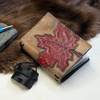 PASSPORT Traveller's Refillable Notebook | Large Tooled Maple Leaf #1