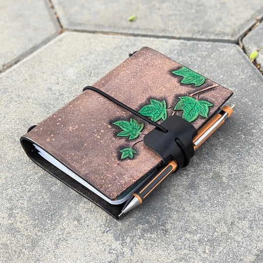 PASSPORT Traveller's Refillable Notebook | Tooled Ivy Vine, Emerald