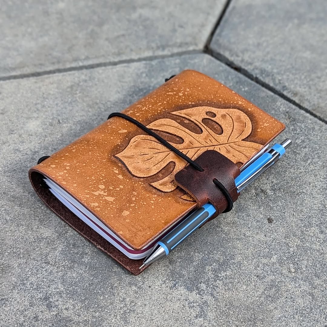 PASSPORT Traveller's Refillable Notebook | Tooled Monstera Leaf #4