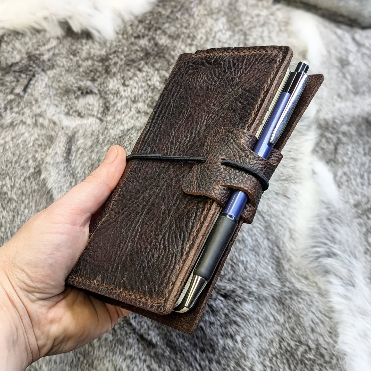 POCKET Traveller's Refillable Notebook | Durham Bull Grain 'Live Edge' #1