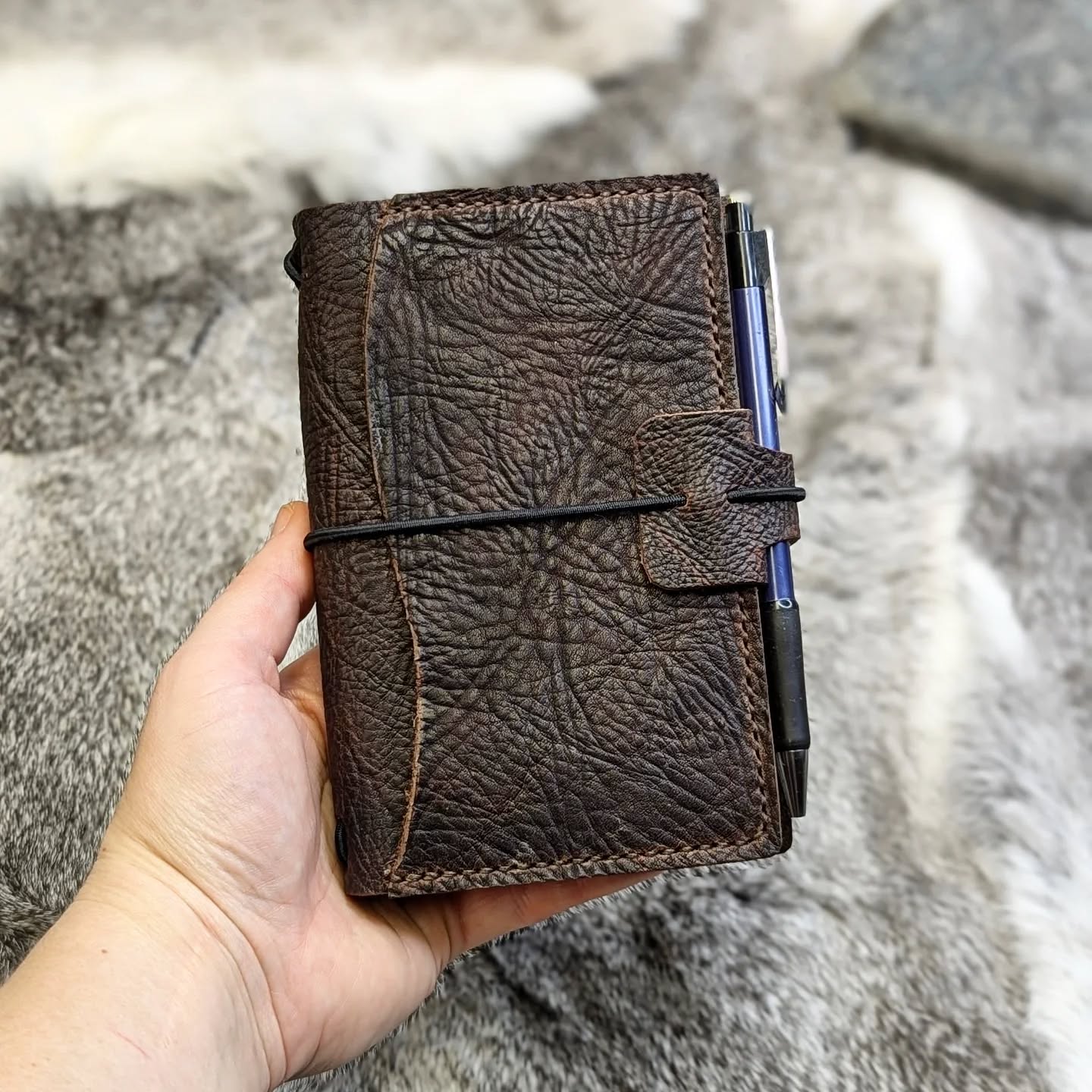 POCKET Traveller's Refillable Notebook | Durham Bull Grain 'Live Edge' #1