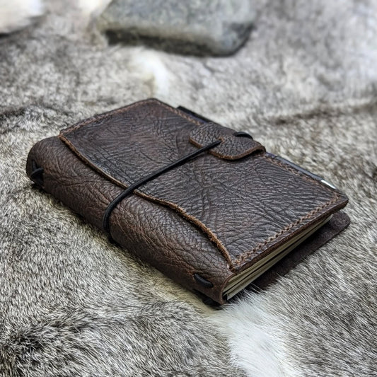 POCKET Traveller's Refillable Notebook | Bull Grain 'Live Edge' #1