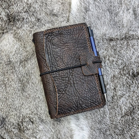 Pocket Traveller's Refillable Notebook | Bull Grain 'Live Edge' #1