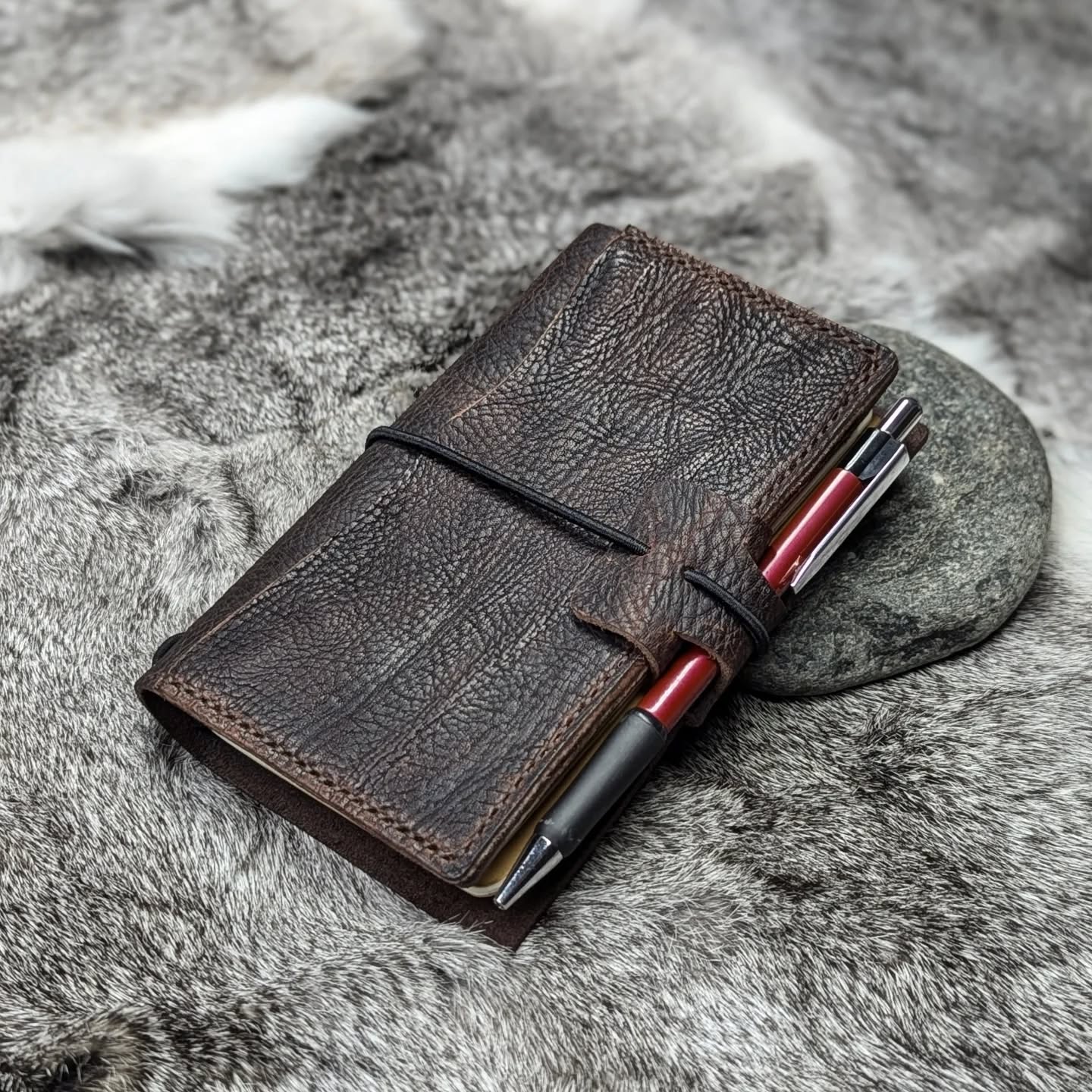 POCKET Traveller's Refillable Notebook | Durham Bull Grain 'Live Edge' #2