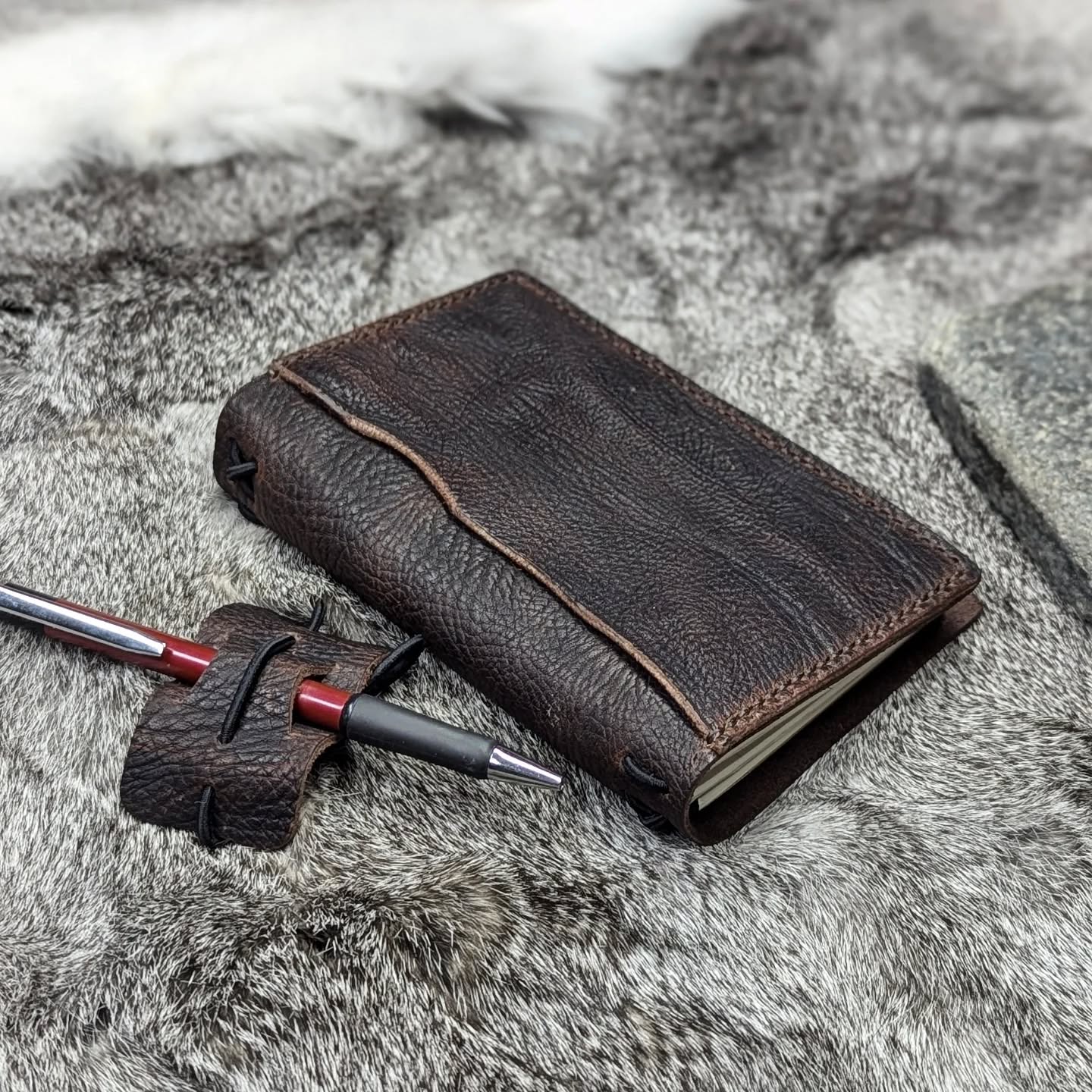 POCKET Traveller's Refillable Notebook | Durham Bull Grain 'Live Edge' #2